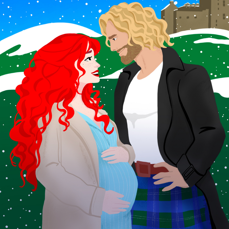 cover for festive rom com Christmas Games featuring Zoe and Rory from the Kinloch Series