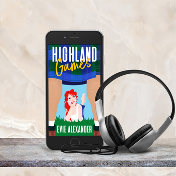 audiobook cover for author narrated romcom Highland Games
