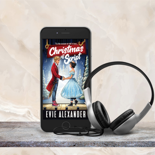 audio book cover for author narrated audio book Christmas off Script